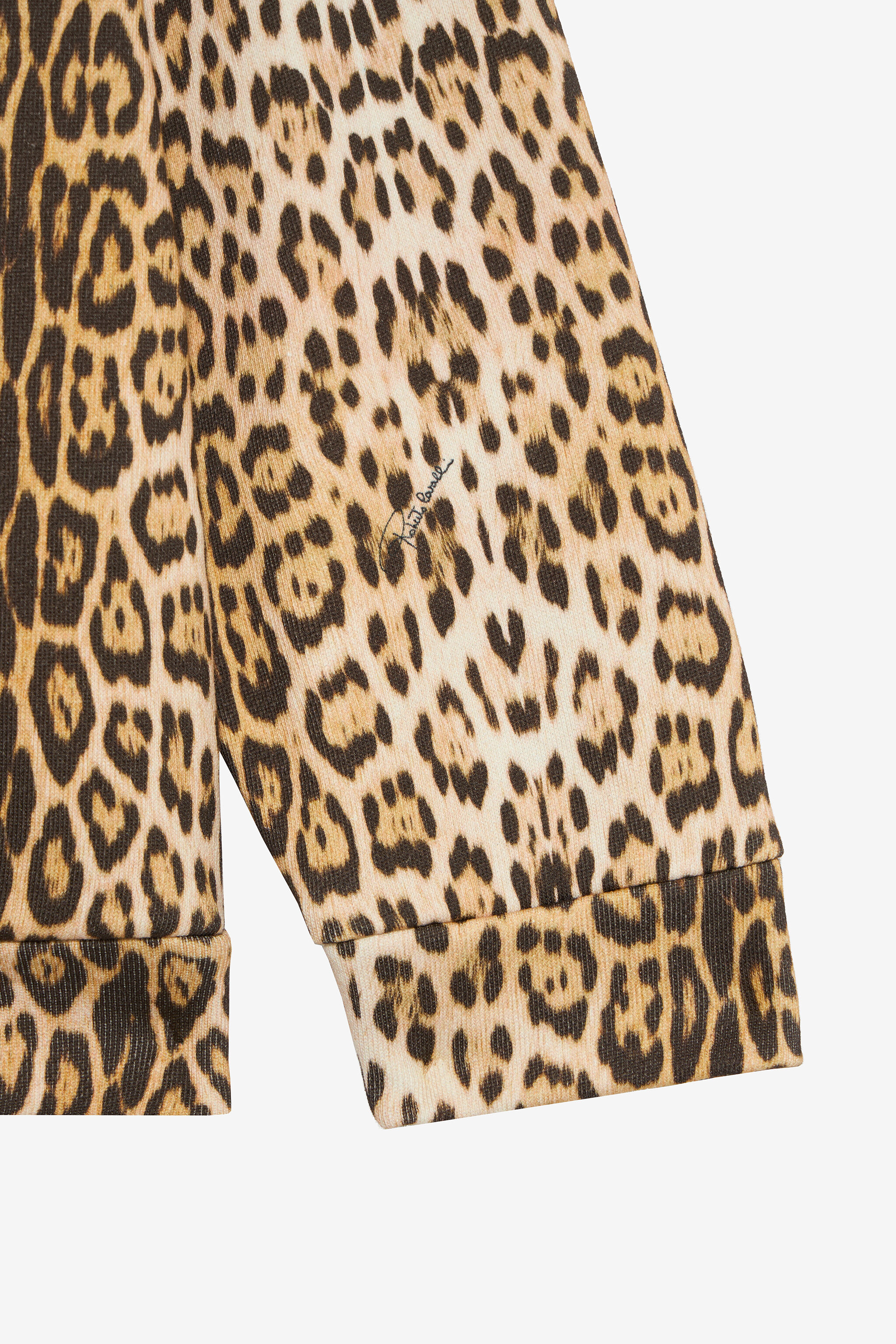 JU Felpa Con Cappuccio E Stampa Jaguar Skin Marrone chiaro UJT69H-5OO52