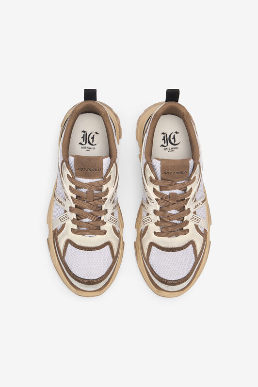 JC Sneakers Mit Logoeinsätzen Weiß/Braun UFS018-UF293
