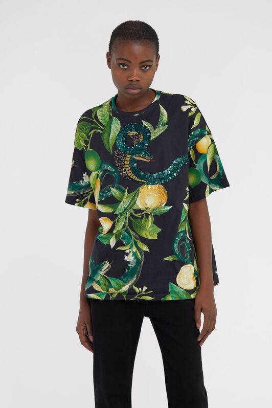 RC Lemons print t-shirt Black SKT62A-3PI89