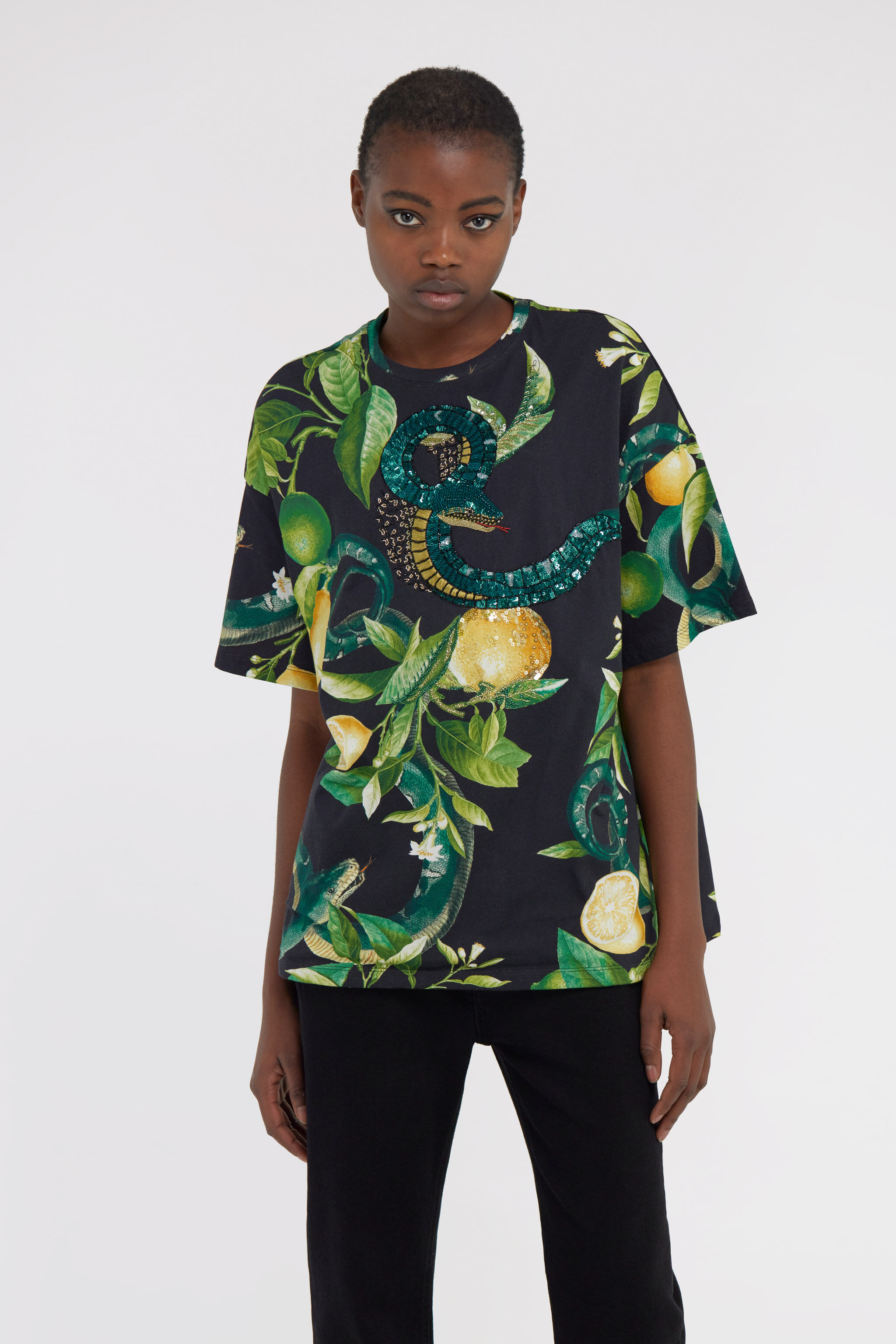 RC Lemons print t-shirt Black SKT62A-3PI89