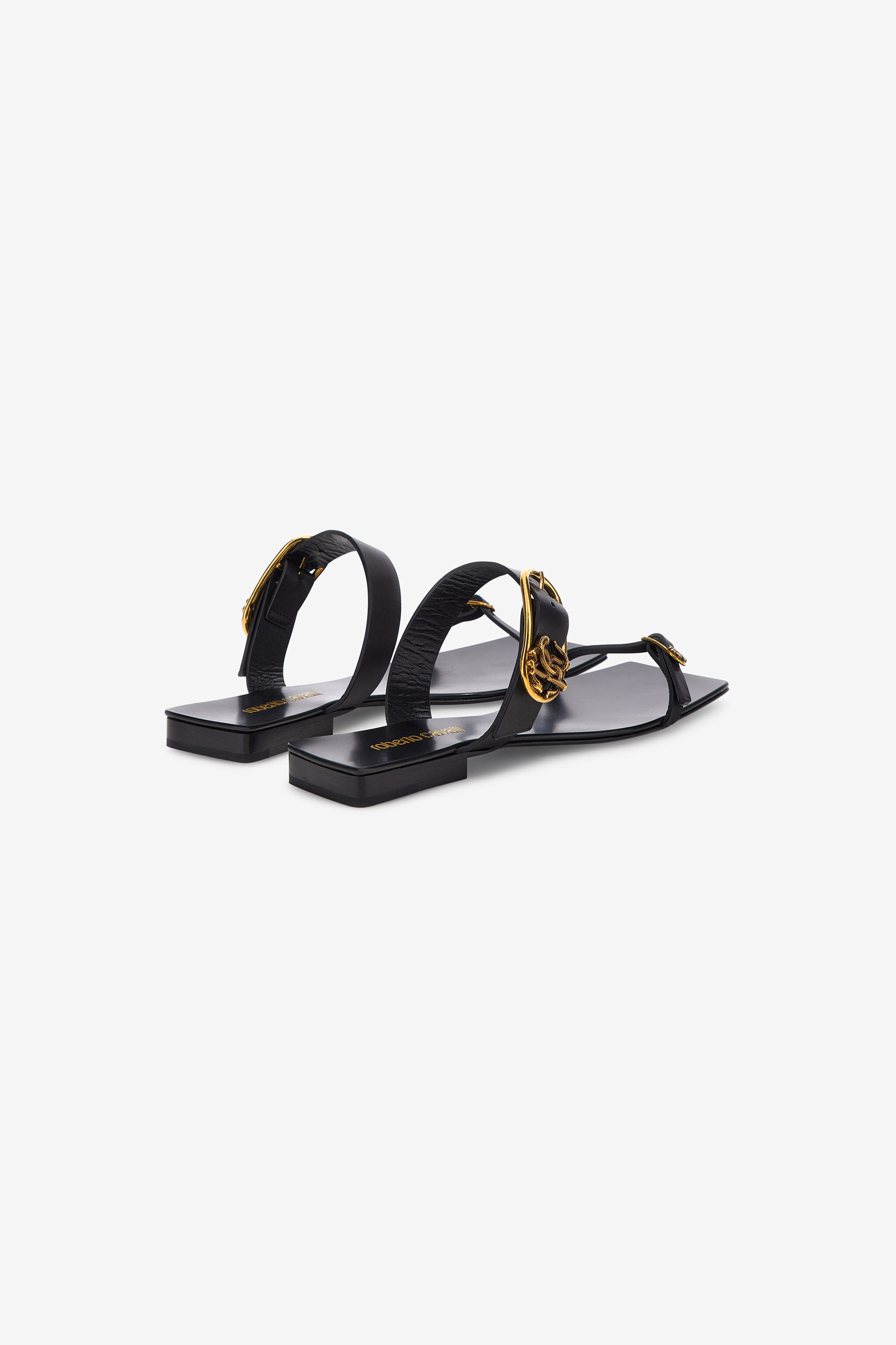 RC Flat sandal with Monogram RC Black SKS003-PZ200