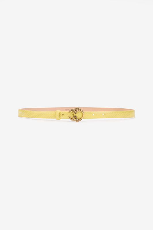 RC Yellow Leather Belt With Snake Buckle RC Yellow Leather Belt With Snake Buckle YELLOW WKC002-PA001