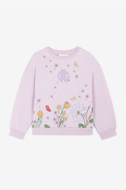 JU Flower-Print Cotton Sweatshirt JU Flower-Print Cotton Sweatshirt Purple RJT90S-CF050
