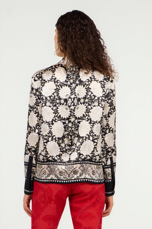 RC Hemd schwarz und elfenbein mit Blumenmuster NERO/AVORIO VQT701-TYP71