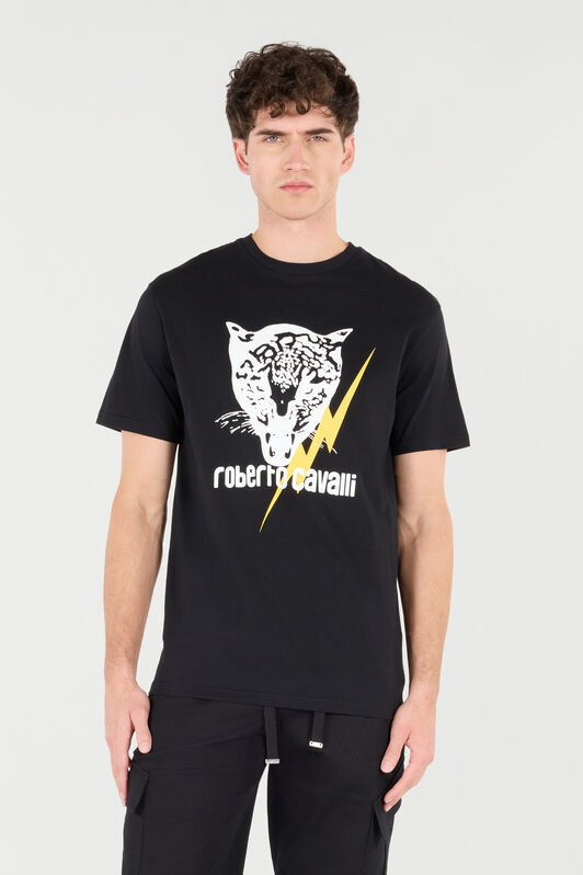RC T-Shirt With Lightning Bolt And Jaguar Black POT60B-JD060