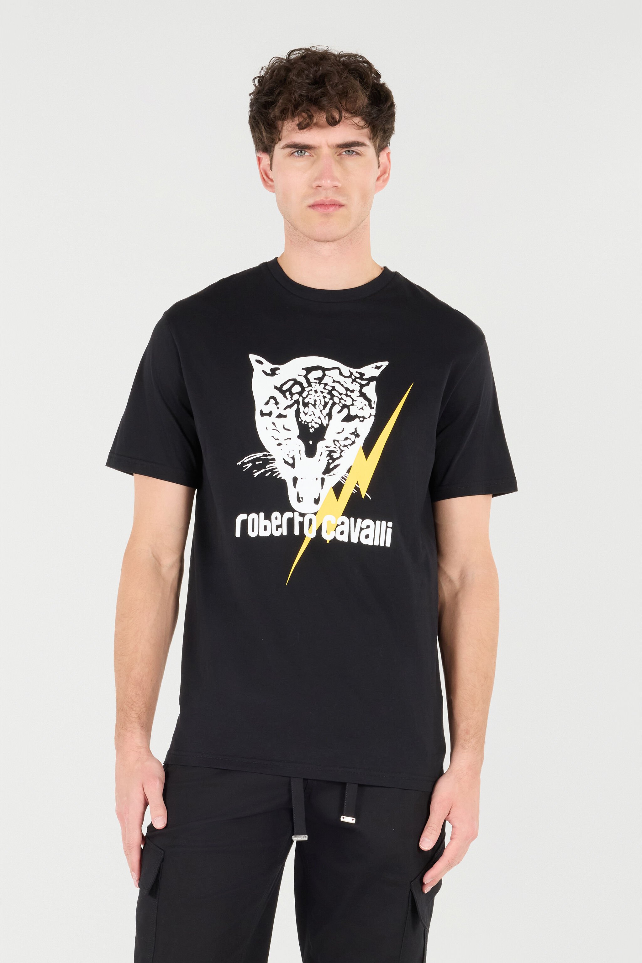 RC T-Shirt With Lightning Bolt And Jaguar Black POT60B-JD060
