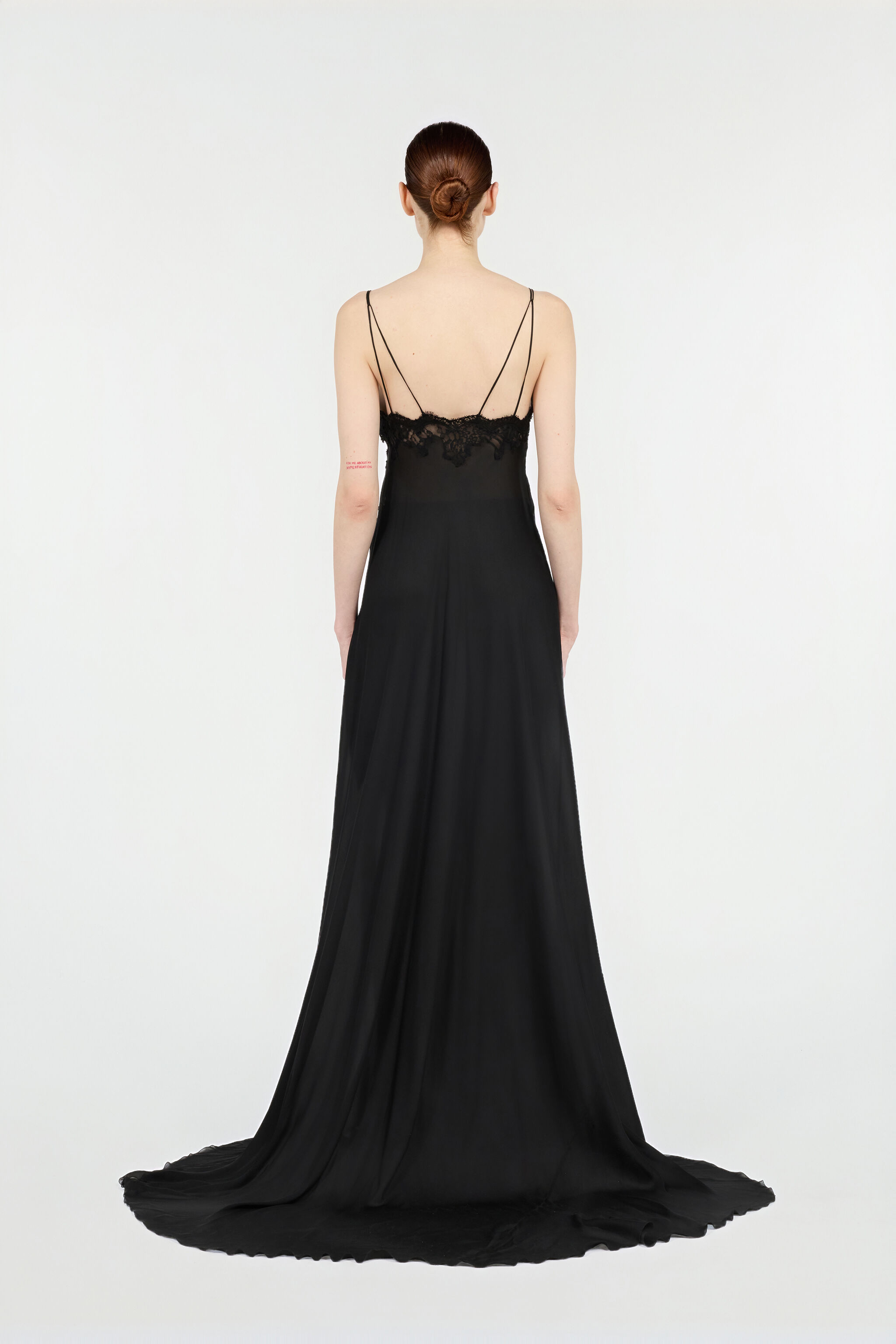 RC Extra-Long Black Silk Dress Noir VWT124-CC001