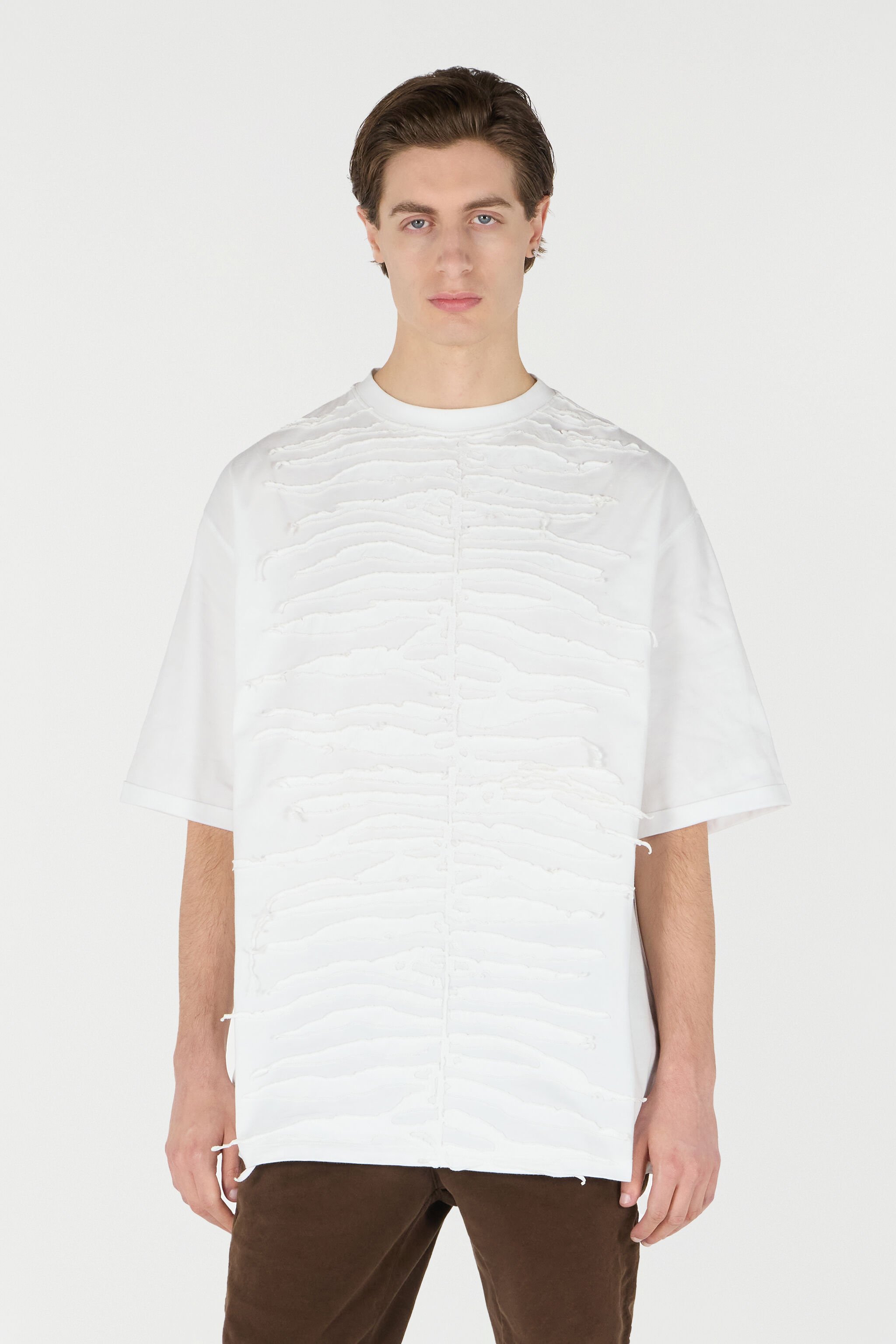 RC Camiseta con textura motivo cebra Blanco URT62N-JD060