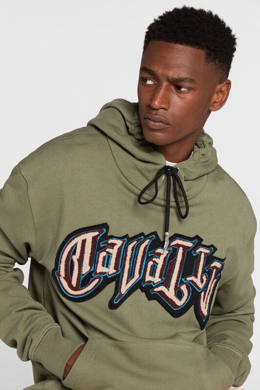 RC Logo-patch cotton hoodie RC Logo-patch cotton hoodie Green QRT69A-CF050
