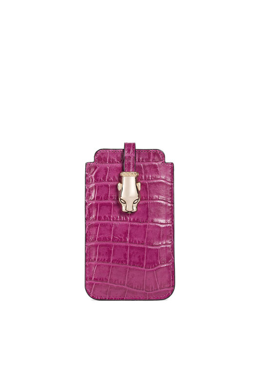 CL Panther Head Croc-Embossed Phone Case CL Panther Head Croc-Embossed Phone Case FUXIA YDLPF0-#0000