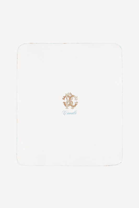 JU RC Monogram And Teddy Bear-Print Blanket Light blue RJT815-JFG79