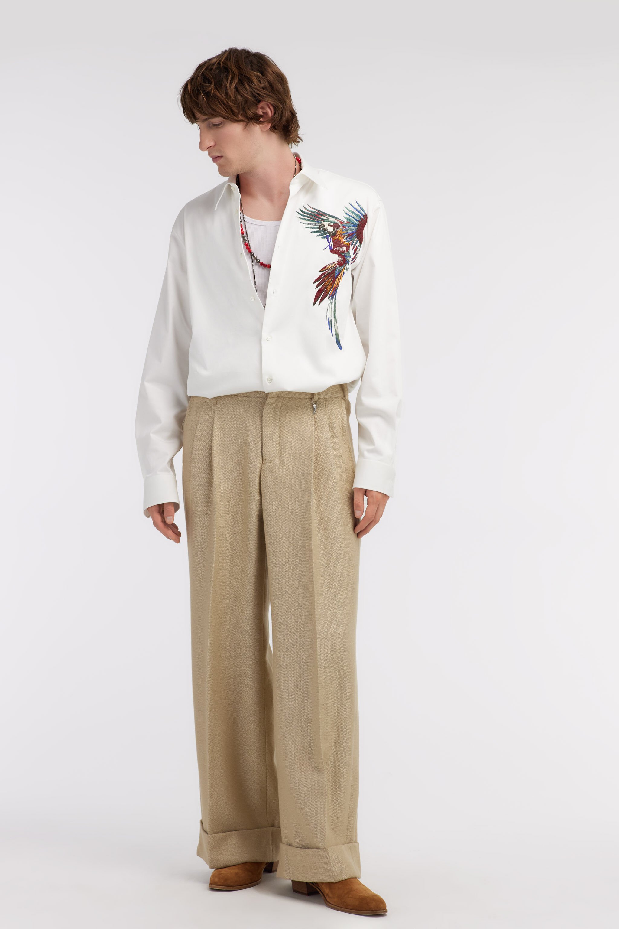 RC Parrot print shirt White SRT711-CH026
