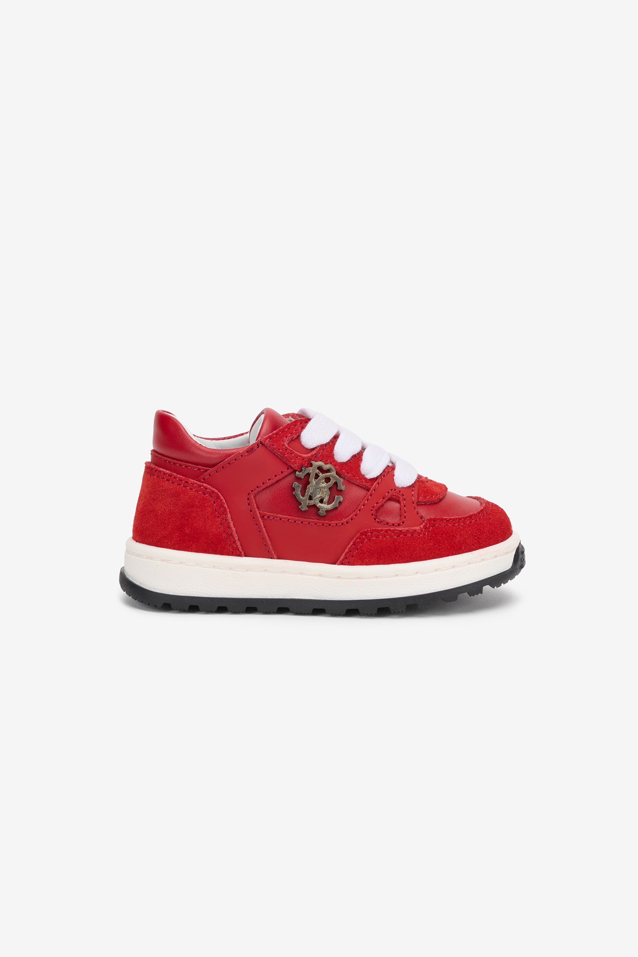 JU Baskets Enfant En Cuir Rouge RED TJS01B-PZJ02