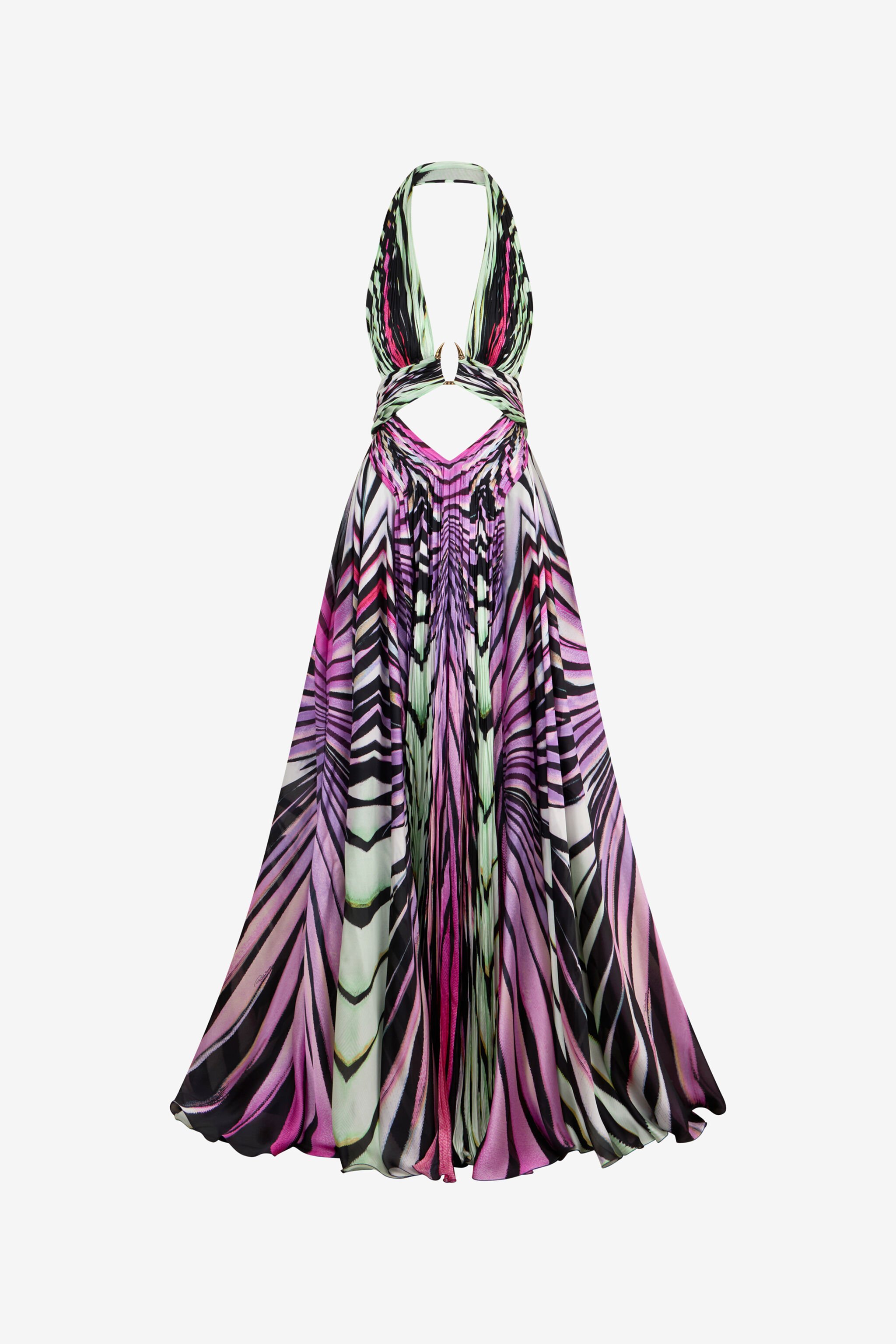 RC Ray of Paradise Print Silk Maxi Dress RC Ray of Paradise Print Silk Maxi Dress MULTICOLOR XKT158-CTM33