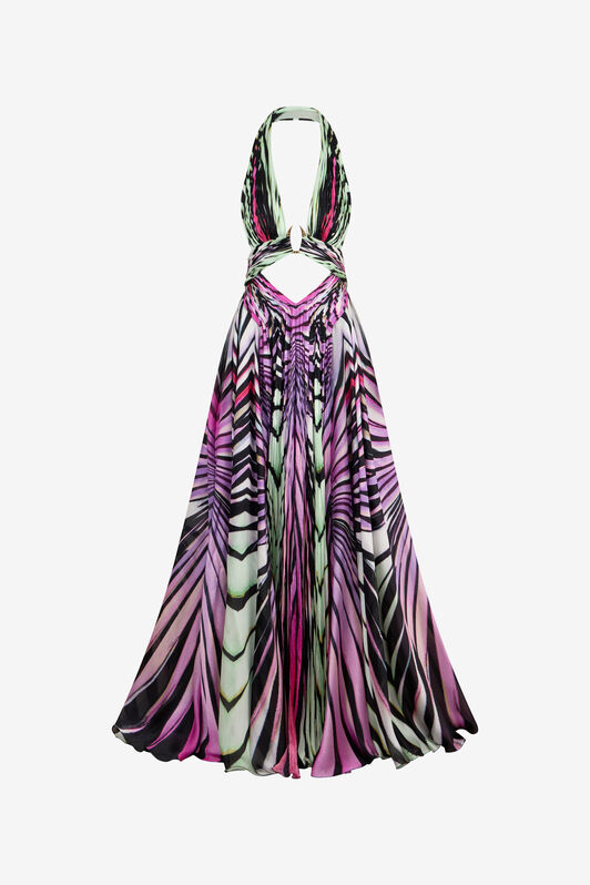 RC Ray of Paradise Print Silk Maxi Dress RC Ray of Paradise Print Silk Maxi Dress MULTICOLOR XKT158-CTM33