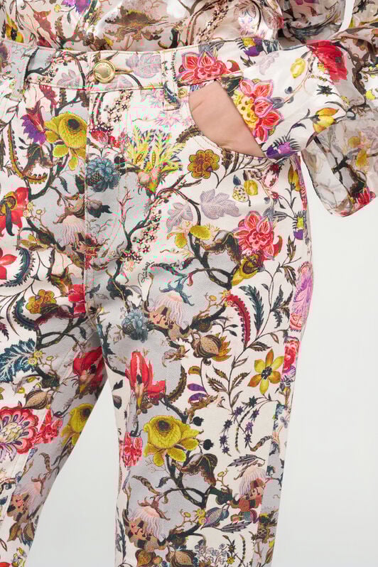 RC Pantaloni Flare con Stampa Florentine Flowers BEIGE WQJ221-DAR29