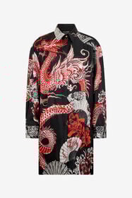 ${brand} Robe courte noire motif dragon rouge et blanc ${colorDescription} ${masterID}