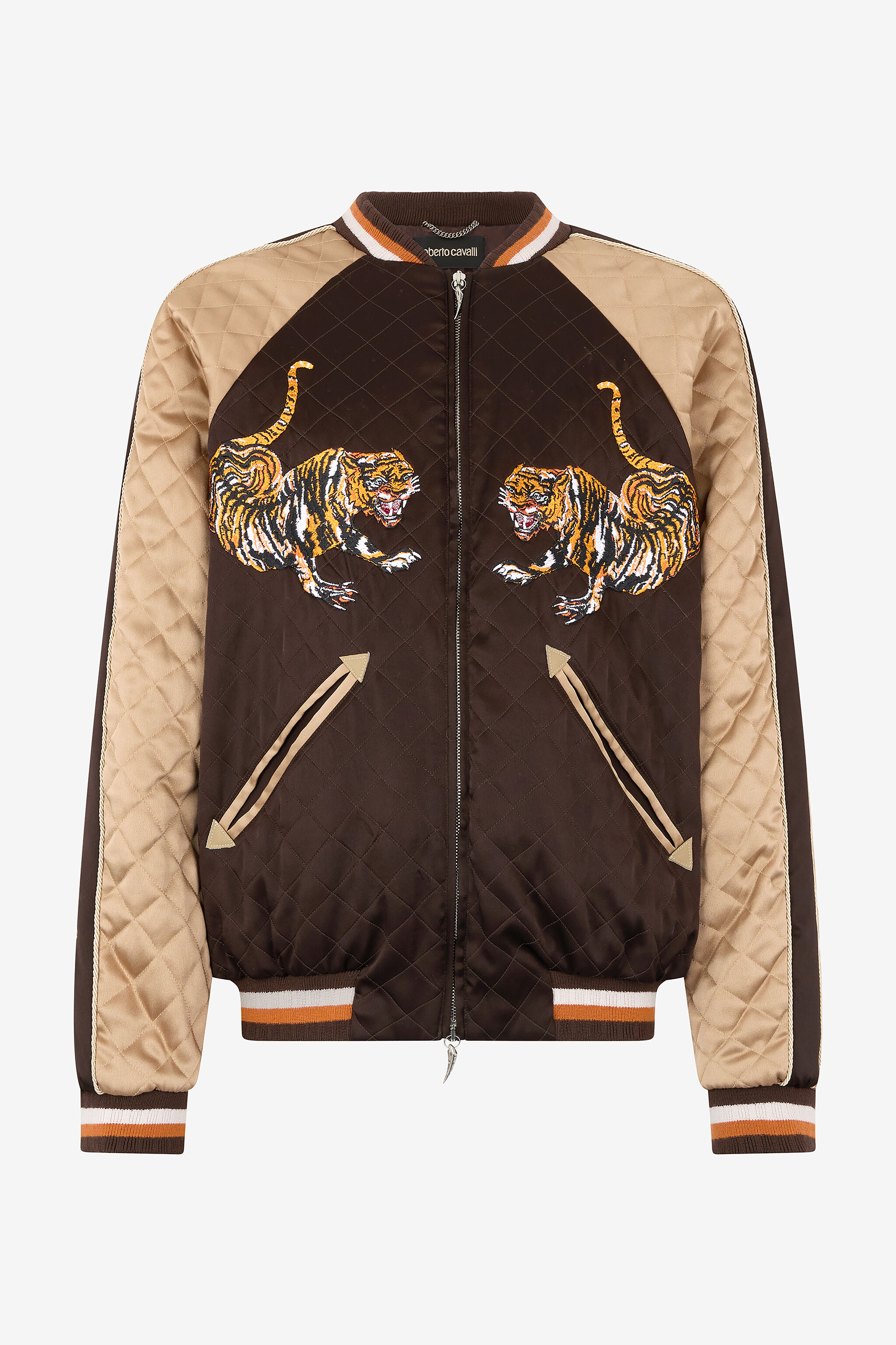 RC Bomber Jacket with Tigers CHOCOLATE VRT463-KU034
