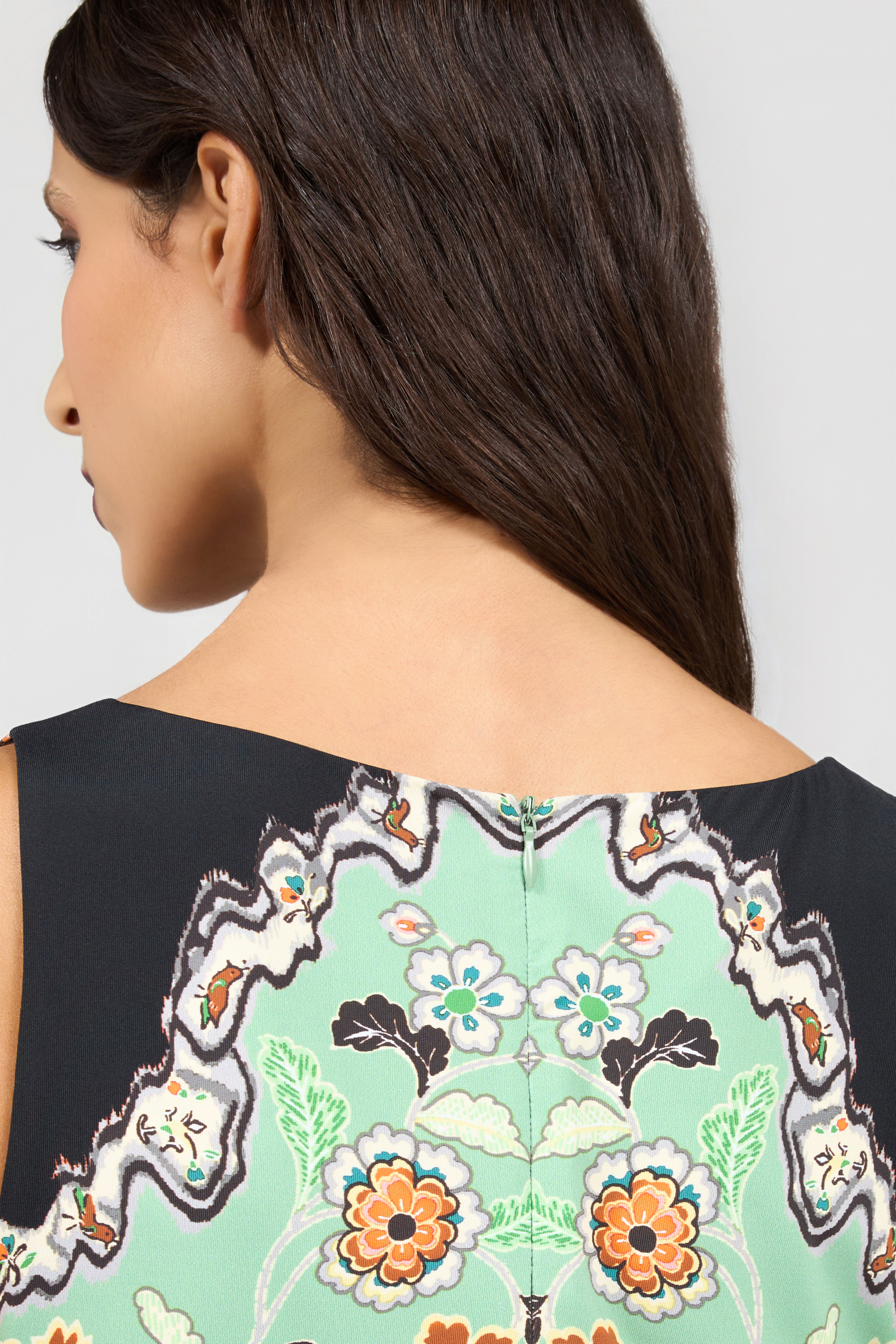 RC Kimono Print Midi Dress GREEN/BLACK XQT100-LNT25