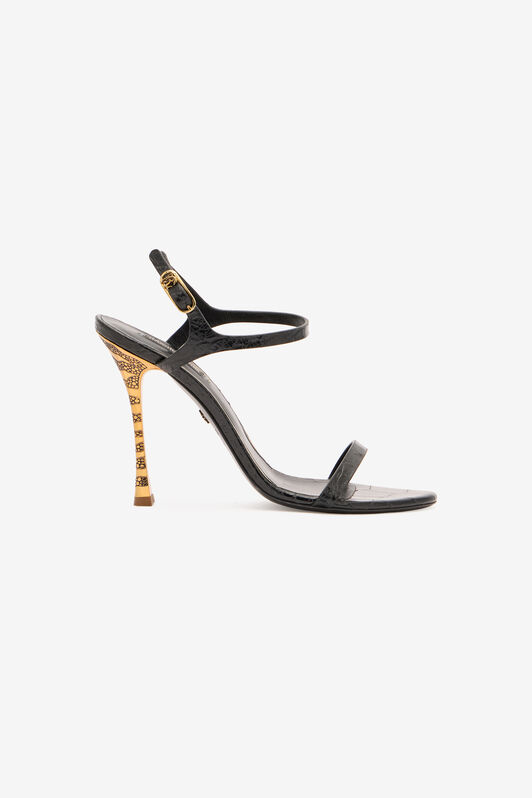 RC Slingback Sandals in Crocodile-Effect RC Slingback Sandals in Crocodile-Effect Black VKS022-PZ579