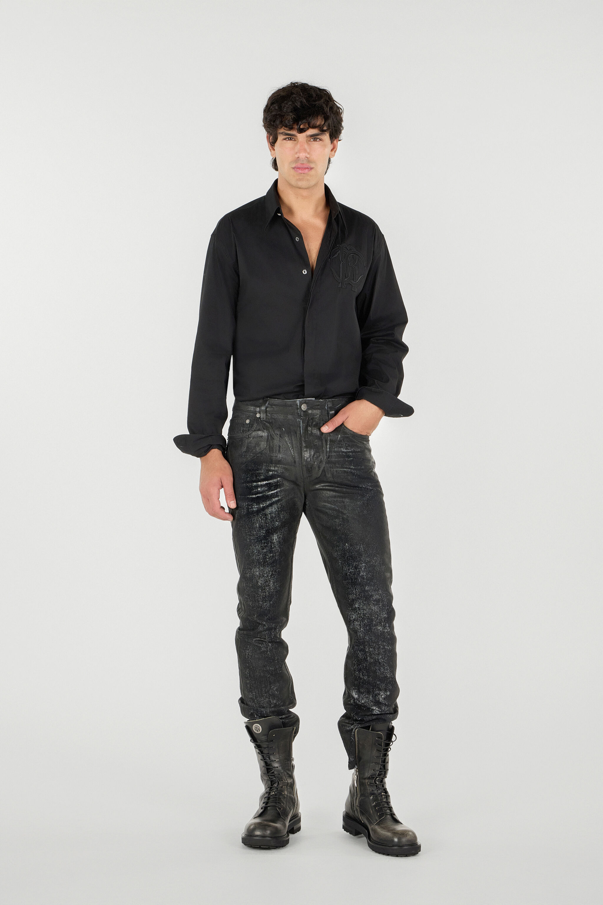 RC Used-effect pants Black URJ201-VT033