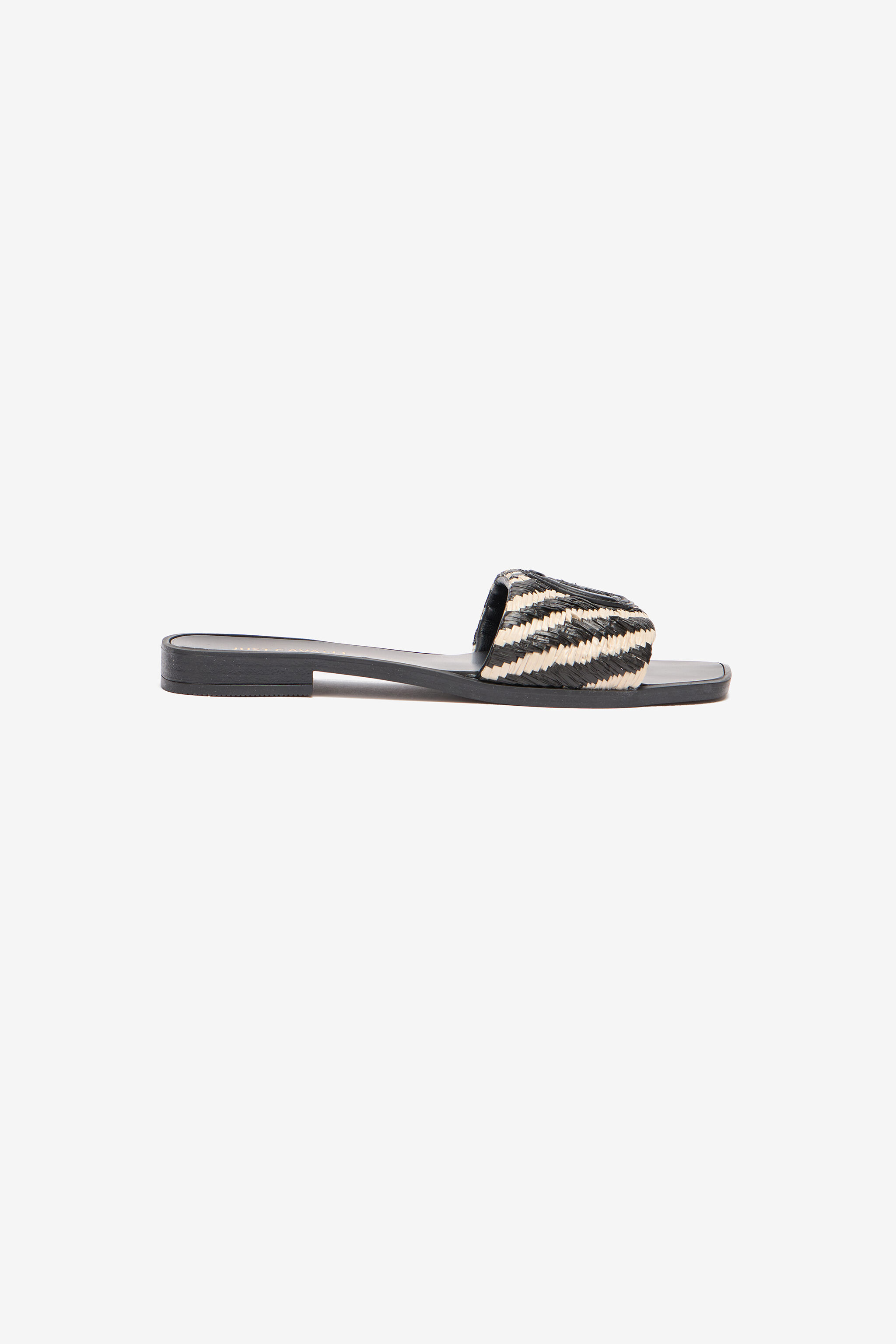 JC Slipper Mit Riemen In Zweifarbiger Flechtoptik Hellbraun UFS069-UF391