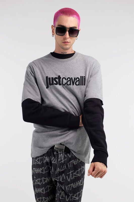JC Just Cavalli Logo T-Shirt Gray RRT933-RR195
