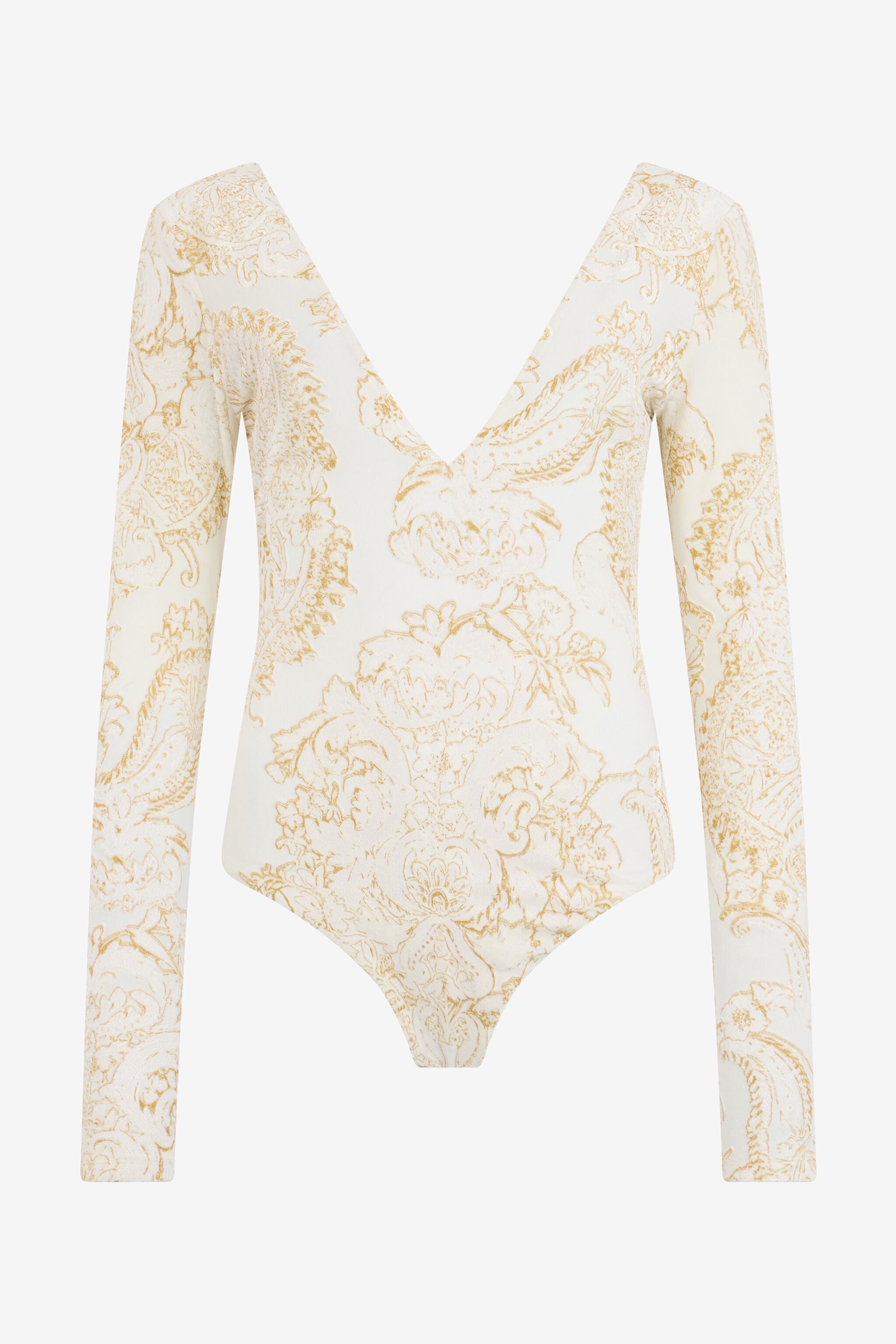 RC Ornamental White Print Top WHITE WQT609-6CR36