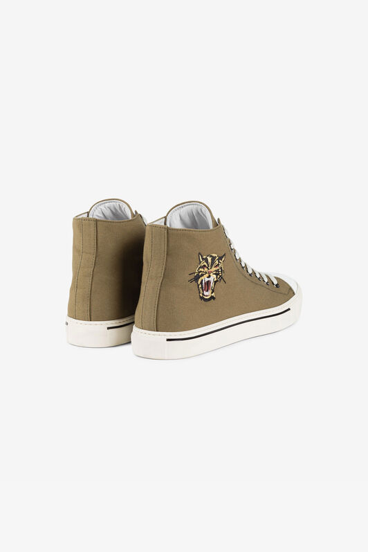 RC Embroidered-motif high-top sneakers KAKI QRS133-LG112