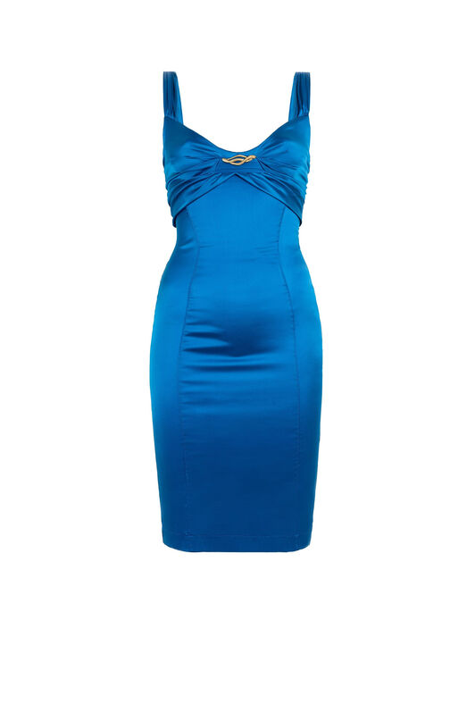 RC Snake-Embellished Bodycon Dress Azul FST104-RA001