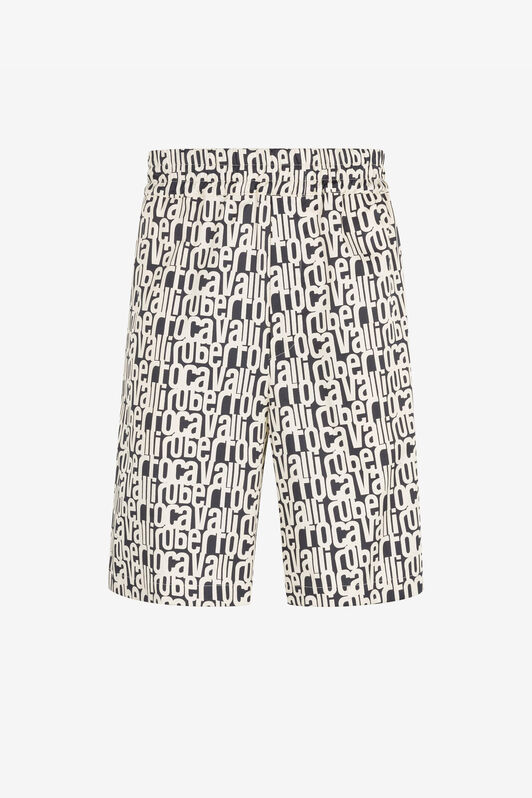 RC Logo-Print Cotton Shorts Black/White RRT241-1Z020