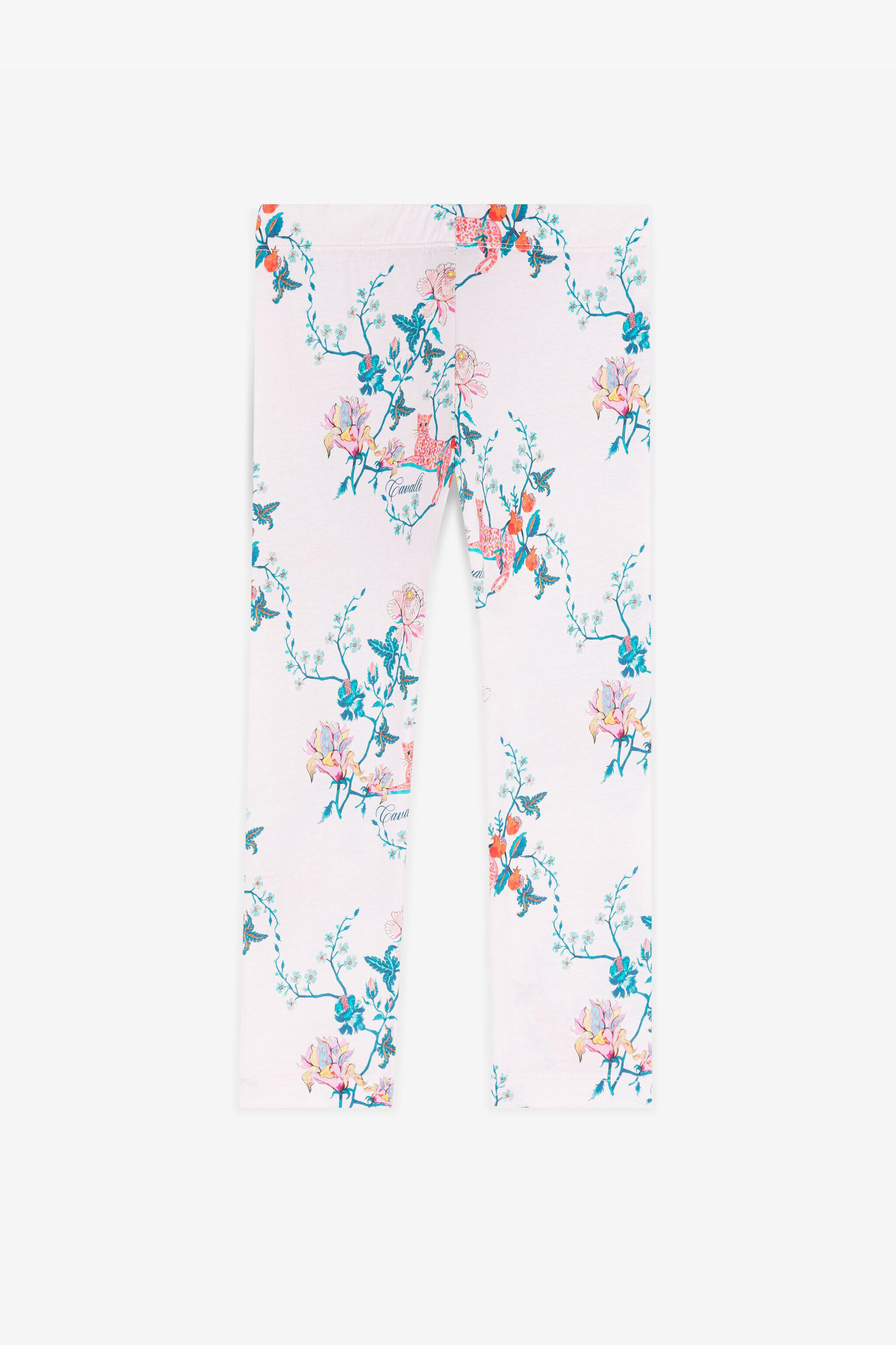 JU Floral-Print Cotton Leggings Pink RJT237-5OG85