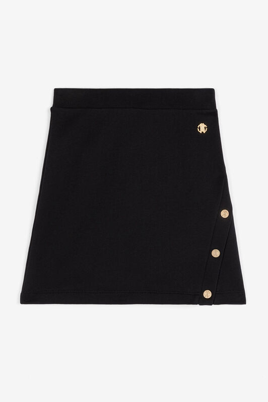 JU Button-Embellished Cotton Skirt JU Button-Embellished Cotton Skirt Black RJT303-CF050