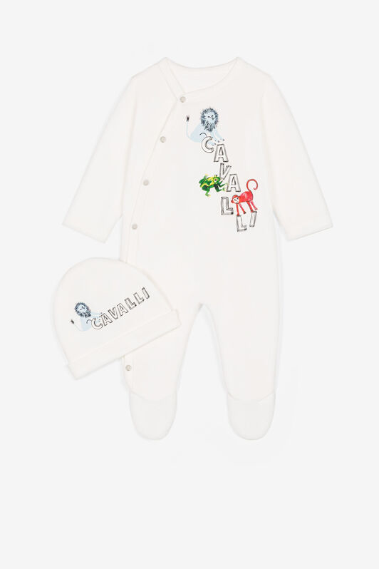 JU Babywachstums-Set mit Logo-Print Weiß PJT80E-JV025