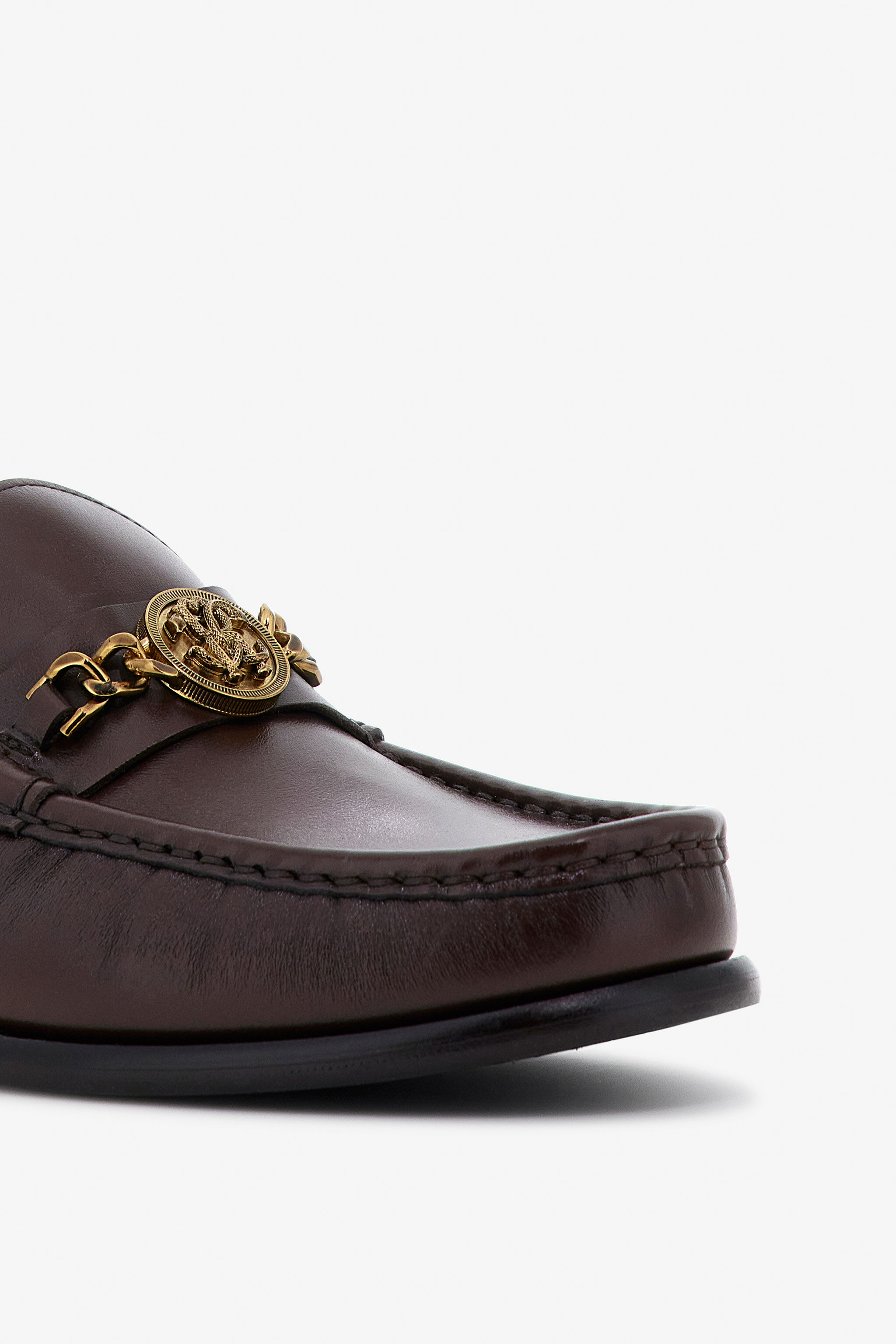 RC Chain-Embellished Loafers Dark brown TRS027-PZ078