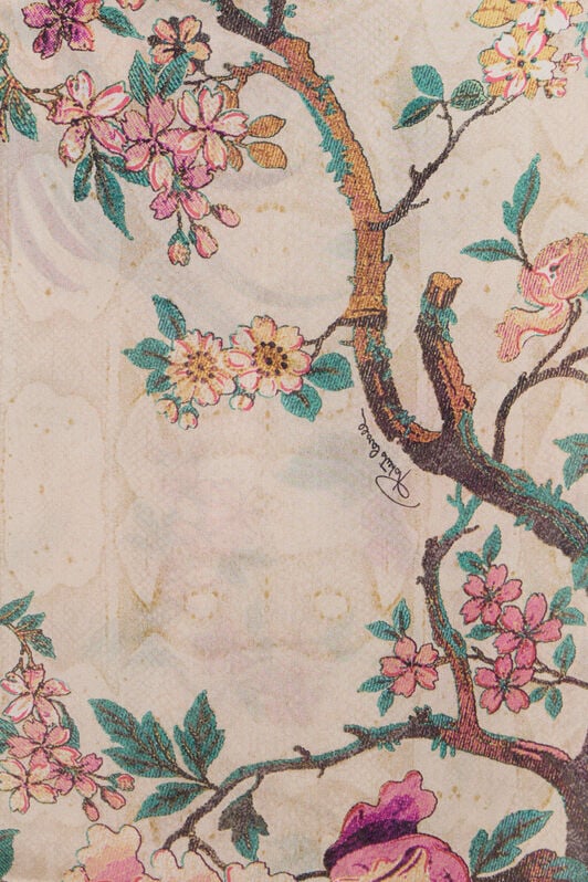 RC Oriental Bird Print Stole BEIGE/MULTICOLOR VKI004-CTP76