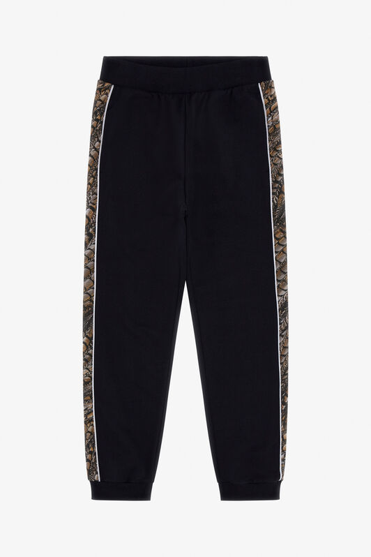 JU Jogginghose Mit Animal-Streifen Schwarz RJT229-CF050