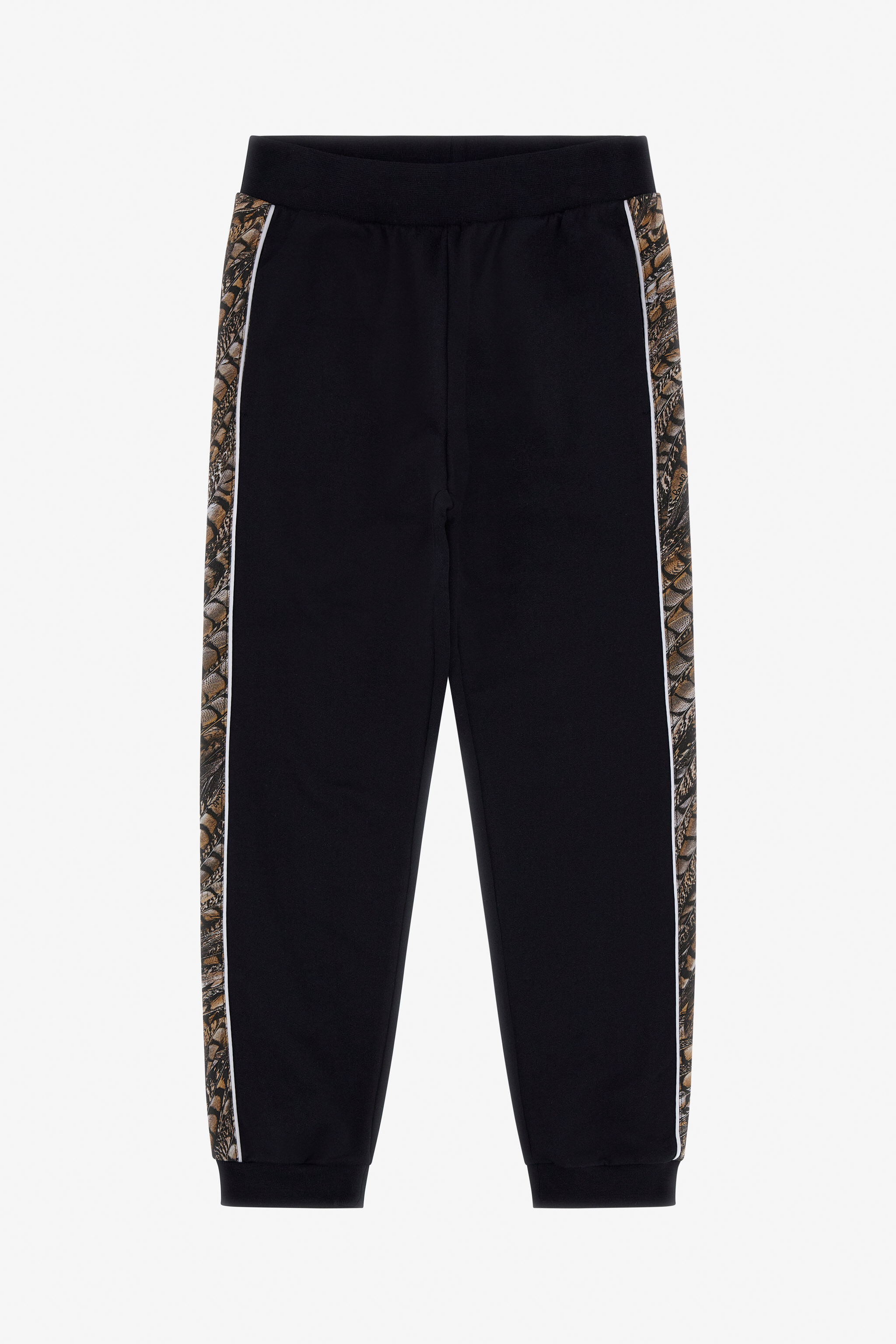 JU Jogginghose Mit Animal-Streifen Schwarz RJT229-CF050