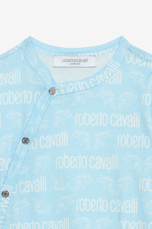 JU Romper Suit And Hat Set With Logo JU Romper Suit And Hat Set With Logo Light blue UJT818-JFO34