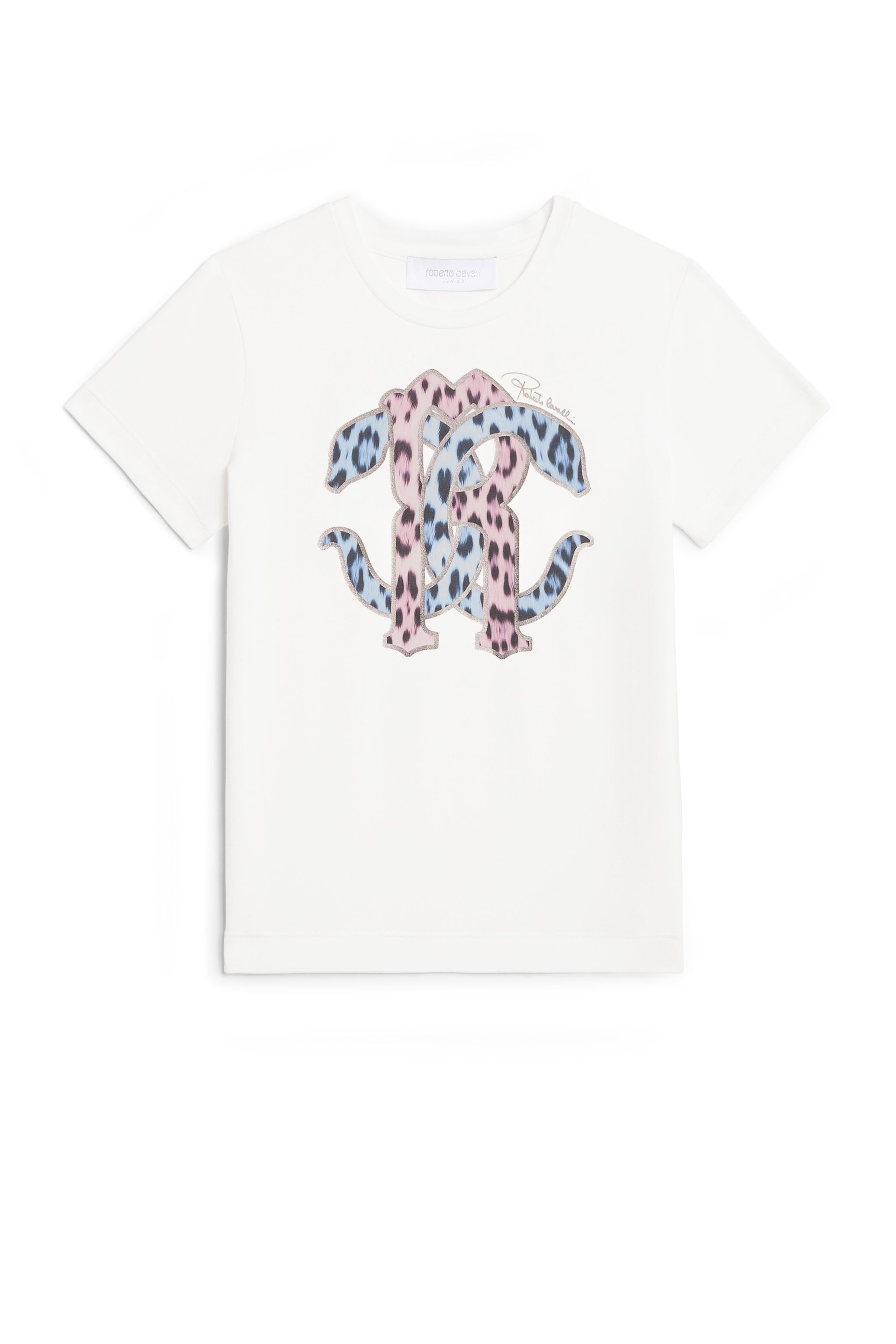 JU Jaguar print monogram logo T-shirt MILKY WHITE JJT627-JV025