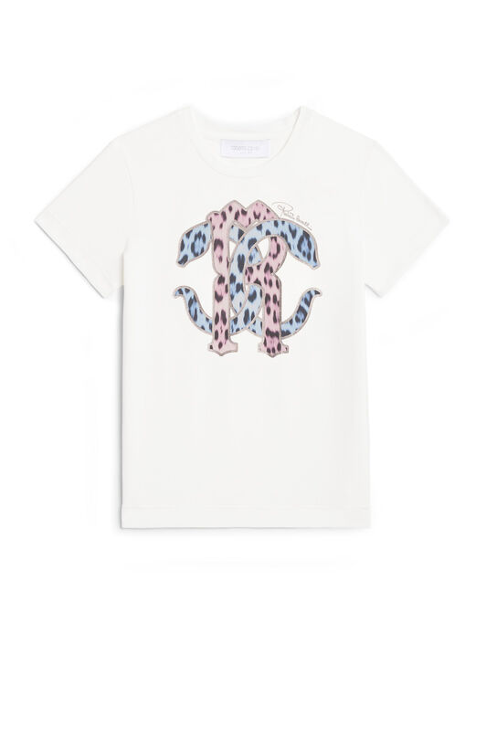 JU Jaguar print monogram logo T-shirt JU Jaguar print monogram logo T-shirt MILKY WHITE JJT627-JV025