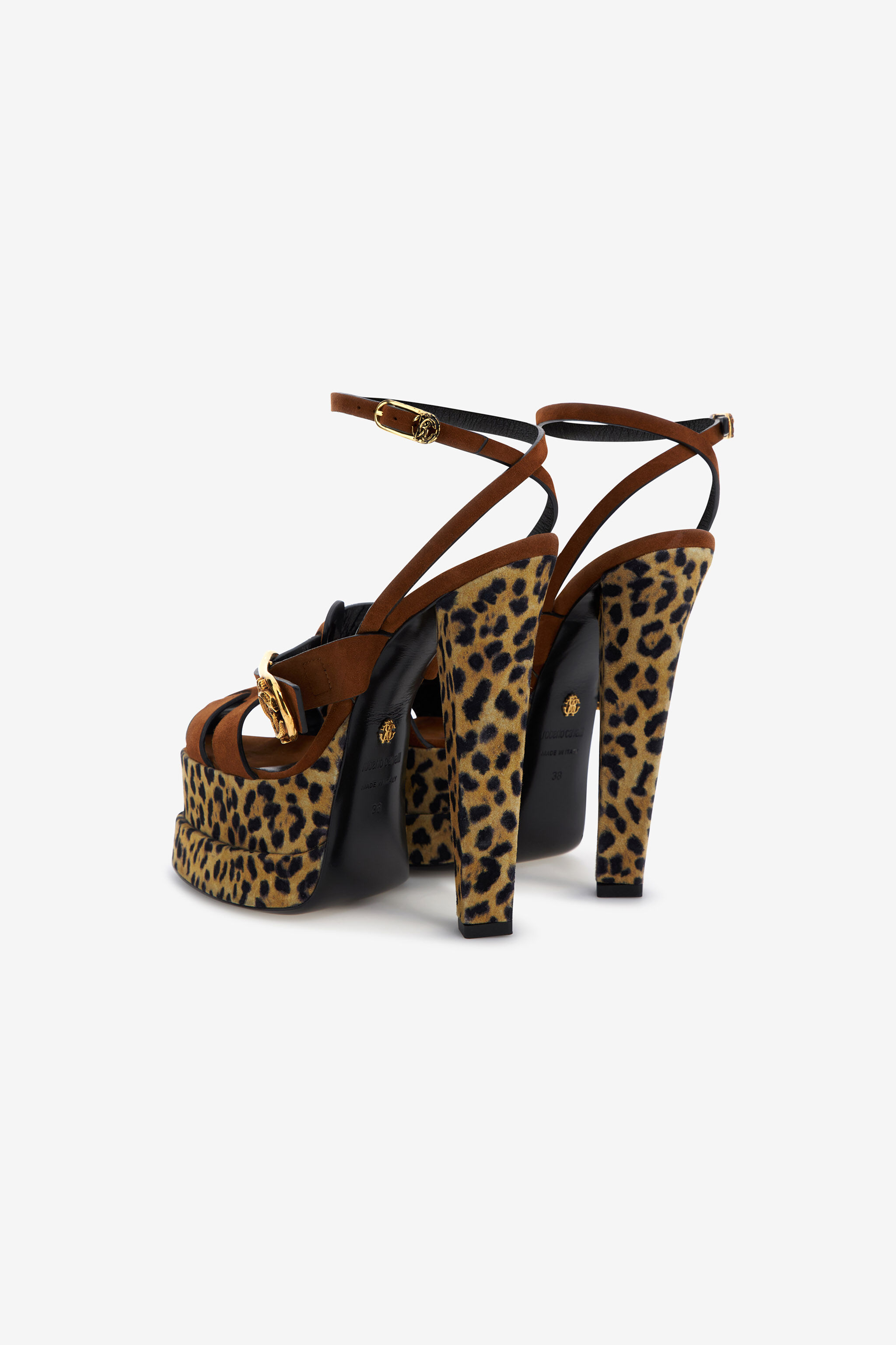 RC Platform sandals with strap Marron foncé SKS012-PZC19