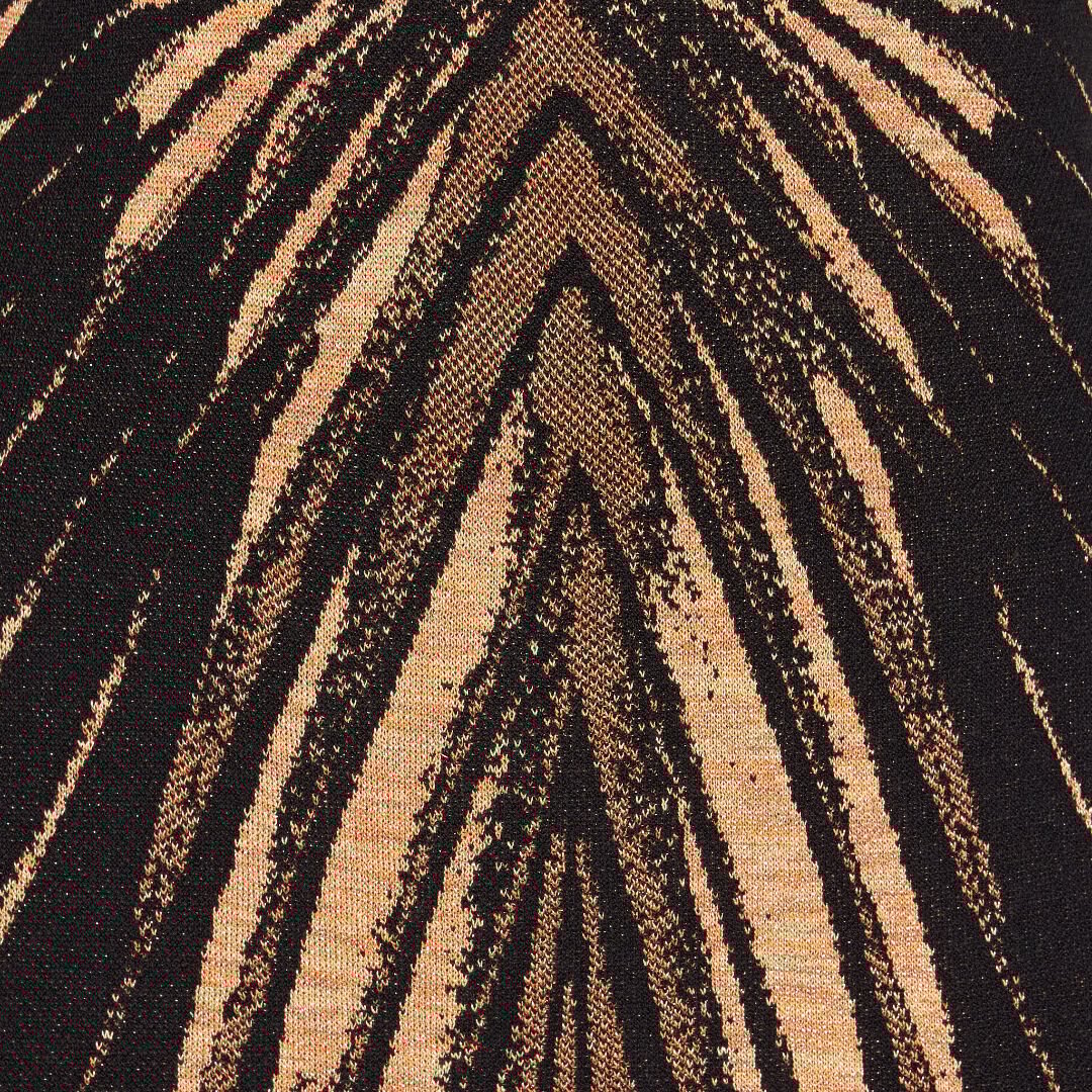 RC Short knit dress with Ray of Gold print Gold RWM108-MI150
