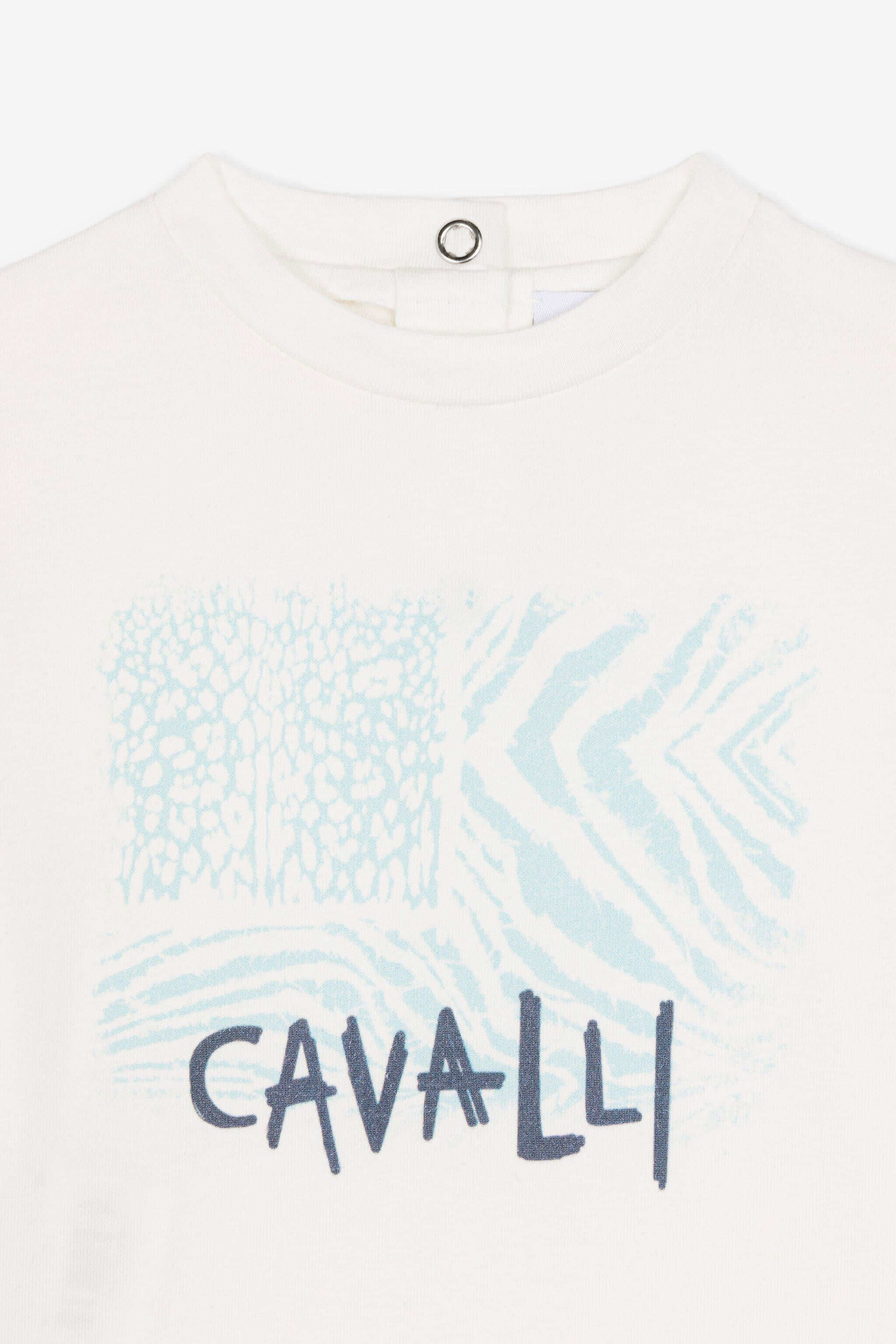 JU Camiseta con estampado Animalier Patchwork Azul claro OJT638-JV025
