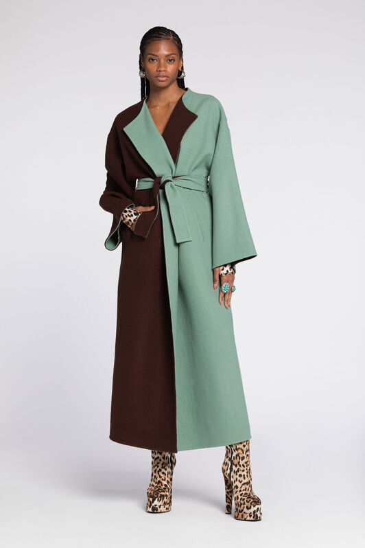 RC Cappotto in lana colour-block RC Cappotto in lana colour-block MARRONE/AZZURRINO RKT500-FE036