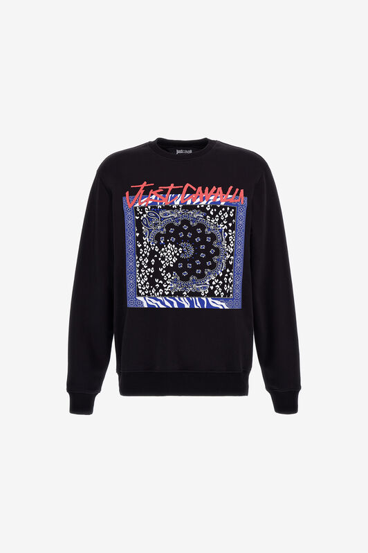 JC Just Cavalli Logo Sweatshirt Negro RRT963-RR225