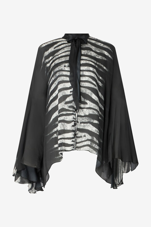 RC Zebra-Print Caftan-Style Shirt Black/White UKT711-CTN50