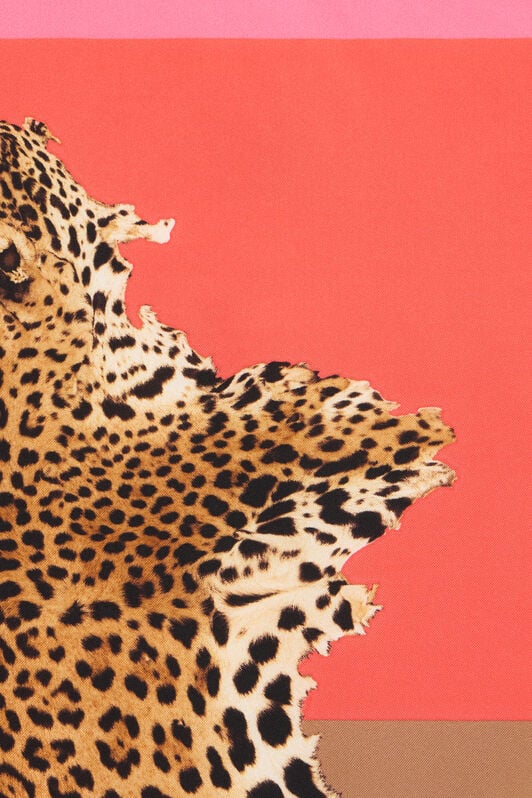 RC Cavalli Pop Print Silk Foulard CORAL RED WQI004-OZR33