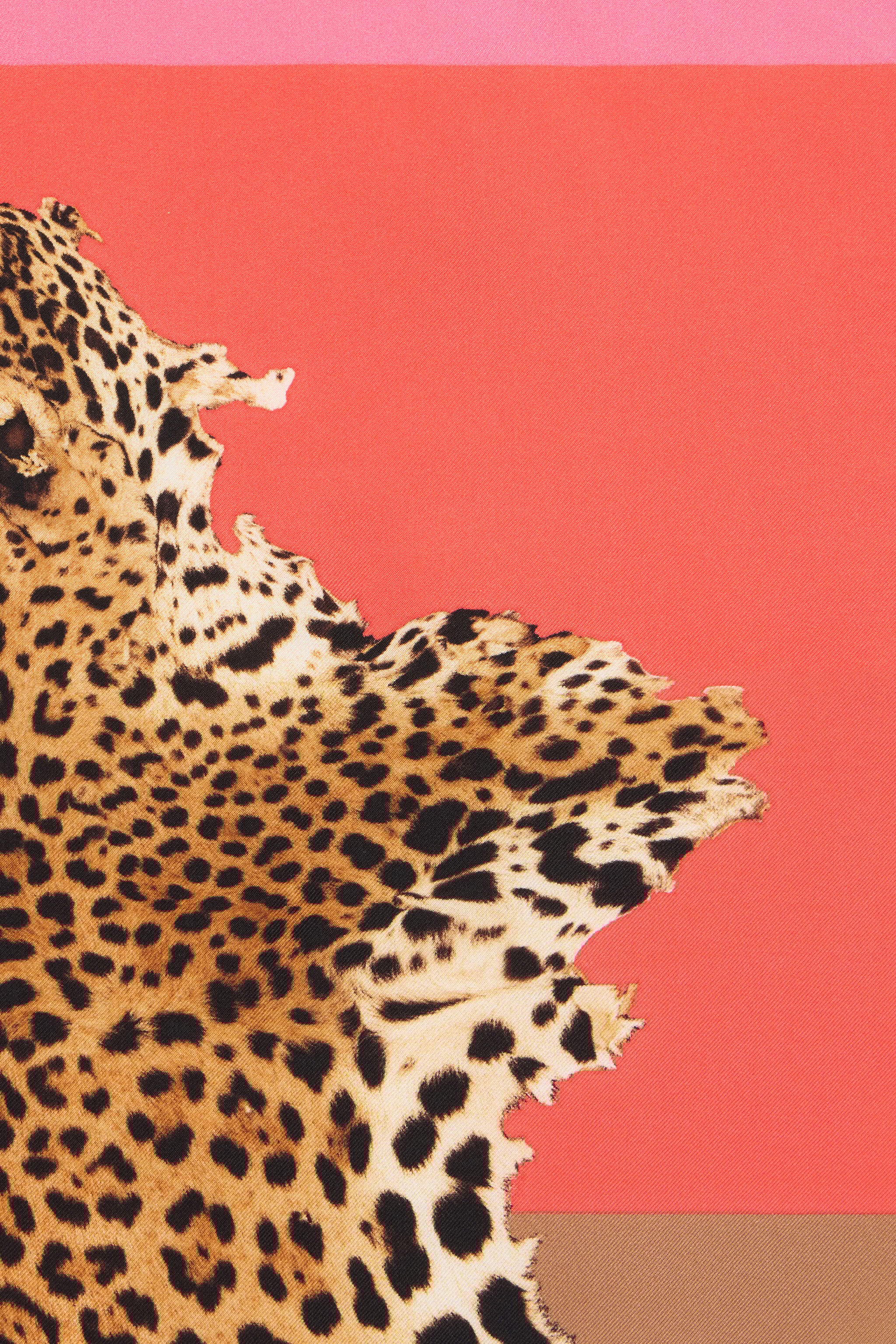 RC Cavalli Pop Print Silk Foulard CORAL RED WQI004-OZR33