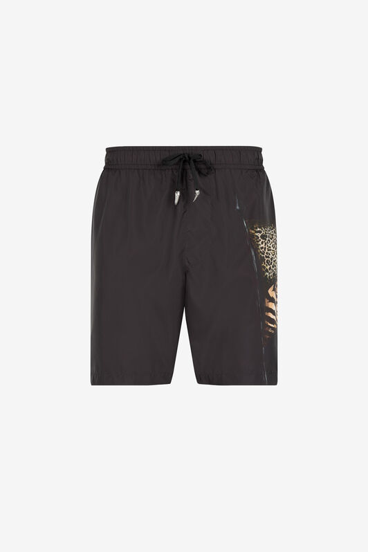 RC Animalische Badeshorts mit Patchwork-Print RC Animalische Badeshorts mit Patchwork-Print BLACK ONH04C-SB053